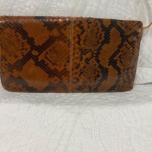 Purse vintage clutch real leather with removable shoulder straps- Burdines brand